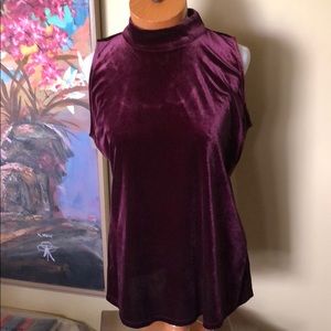 Inc. Wine Velvet Sleeveless Top Sz. XL